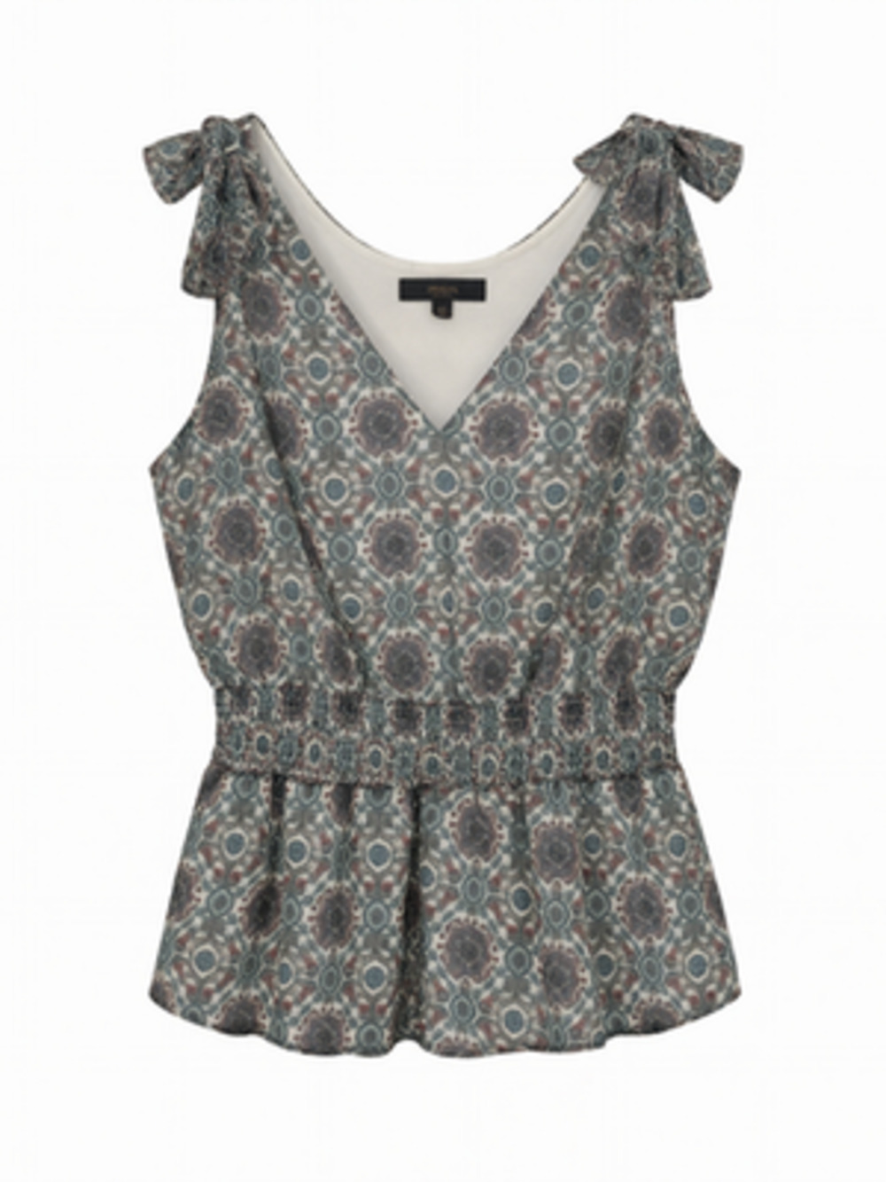 Eclair Blue Pink Patterned Sleeveless Top L